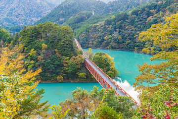 Autumn scenery at Okuoikojo Station in Shizuoka Prefecture