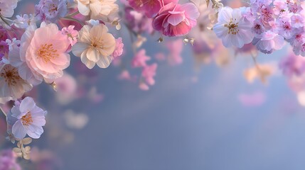 A Delicate Dance Captivating Blossoms in Soft Hues, a Symphony of Springtime Beauty and Natural Elegance