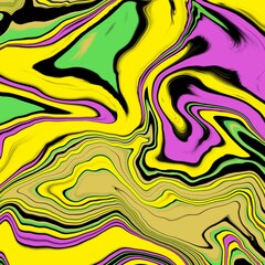 Vibrant abstract liquid marble background in yellow and purple tones
Abstract liquid marble background with flowing yellow, purple, and green tones creating a vivid, modern art texture.