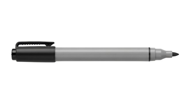 Black marker pen for permanent writing and drawing isolated PNG with Transparent Background