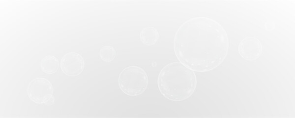 Realistic soap bubbles vector, png on a transparent background. Flying and falling soap bubbles.	
