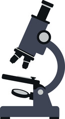 Microscope scientific research tool exploring tiny worlds vector