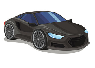 Cartoon street racing car vehicle on white background illustration for children