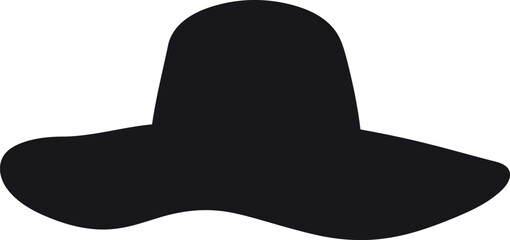 Elegant wide brim sun hat silhouette for summer fashion vector