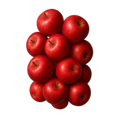 Pile of Ripe Red Apples with White Background fruit fresh isolated on a transparent background