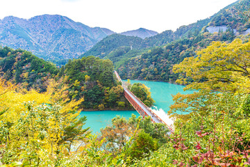 Autumn scenery at Okuoikojo Station in Shizuoka Prefecture