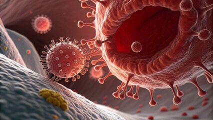 Detailed 3D Render of a Coronavirus Displaying Its Structure