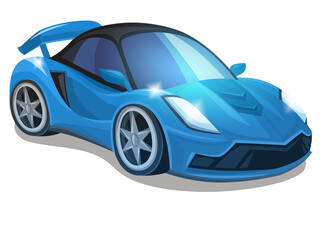 Cartoon street racing car vehicle on white background illustration for children