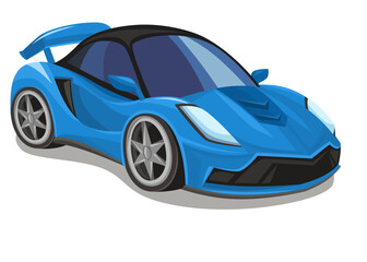 Cartoon street racing car vehicle on white background illustration for children
