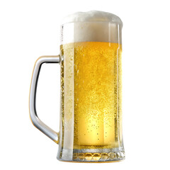 Refreshing Glass of Beer with Bubbles and Frothy Head on Black Background Perfect for Summer Occasions