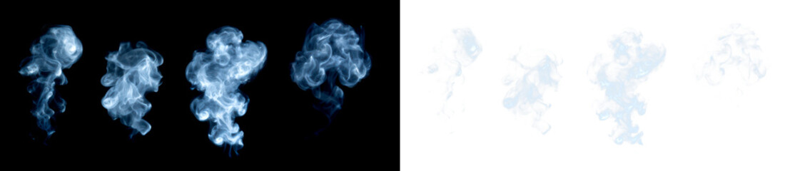 Smoke Effects for Creative Graphic Design Display on Black and Transparent Background, cutout, png
