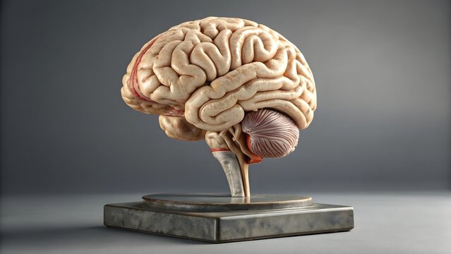 An anatomical model of the human brain in full display