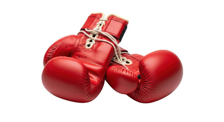 Pair of red boxing gloves isolated PNG with Transparent Background