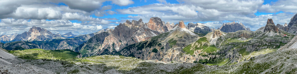 Picturesque panorama scenery of Dolomites Alps, Italy