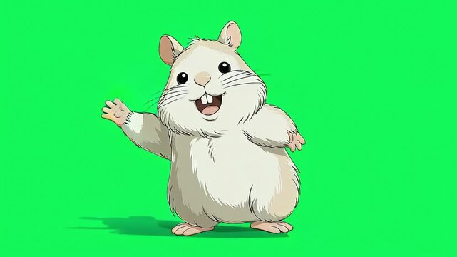 Cute cartoon squirrel character with acorn and nut drawing on a branch