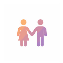 Gradient Couple Holding Hands Minimalist Icon