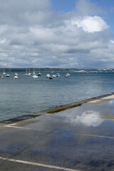 vue sur les bateaux en Bretagne