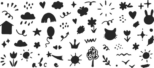 hand drawn design element vector