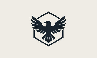 Obraz premium American Eagle hExagon vector logo illustration