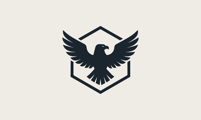 Obraz premium American Eagle hExagon vector logo illustration