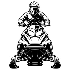 Snowmobile Rider Front View with Helmet and Goggles, snowmobile, winter, sport, extreme, vehicle