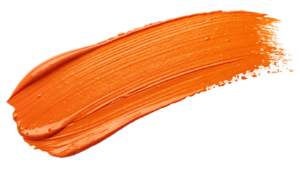 Vibrant Orange Paint Stroke on Black Background A Bold and Artistic Abstract Design Element for Creative Projects