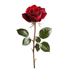 Obraz premium Red rose isolated on white background fresh flower romantic nature concept