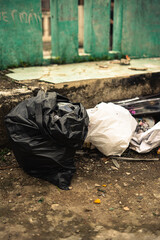 Trash bags and waste on the street