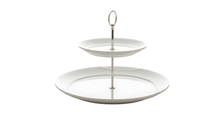 Two tiered serving dish for cakes and pastries isolated PNG with Transparent Background
