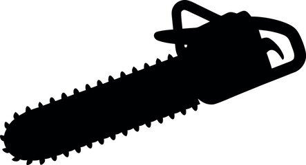 chainsaw silhouette vector, chainsaw isolated, chainsaw black icon