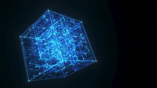 4k Video 3D Digital Data Cube. ProRes 4444.