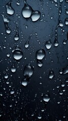 Water droplets on a dark surface create an abstract and moody background image