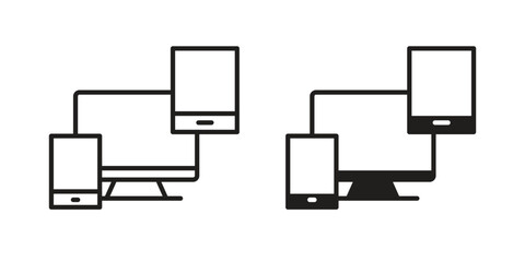 Responsive icons simple vector set. logo sign symbol set