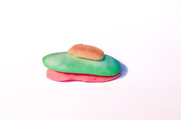 Used bath soap on a white background