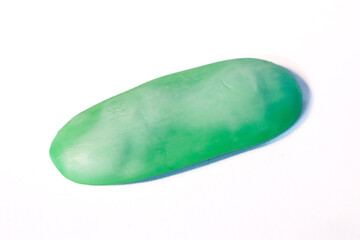 Used bath soap on a white background