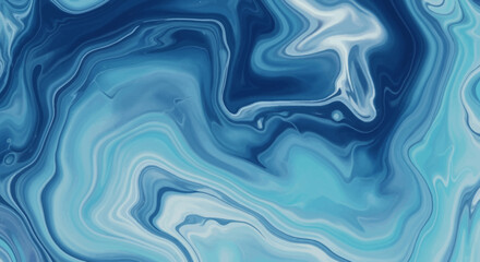 Obraz premium Abstract swirling fluid art featuring shades of blue and white in a mesmerizing marbled effect, perfect for modern design