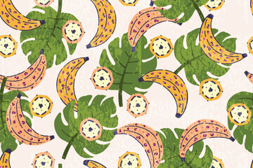 Seamless banana pattern for background, fabric, wrapping, cover, etc.