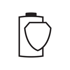 Protected Security Power Cell With Shield Icon