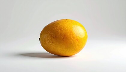 Close up Passion Fruit with Yellow Textured Surface under Soft Studio Lighting on Bright White Background