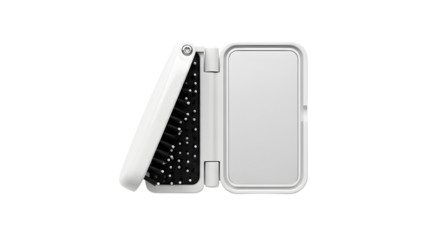 White portable folding wireless mini keyboard isolated for modern technology use isolated PNG with Transparent Background