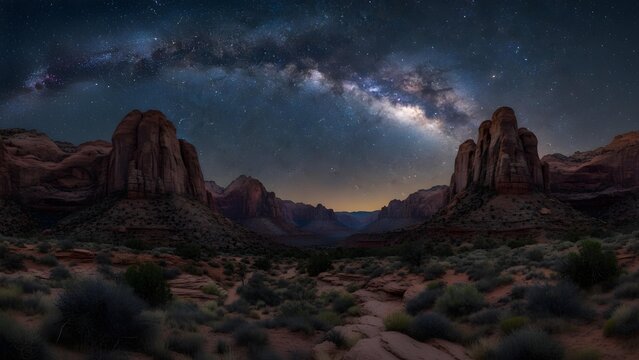 Milky Way Over Desert Canyon

