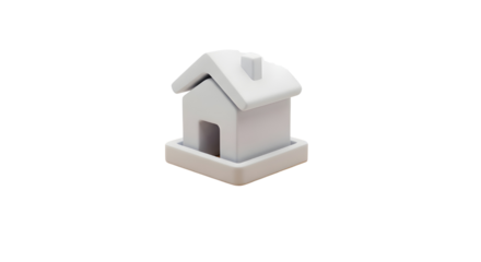 Simple miniature house model representing property, real estate, home ownership, and housing concepts isolated PNG with Transparent Background