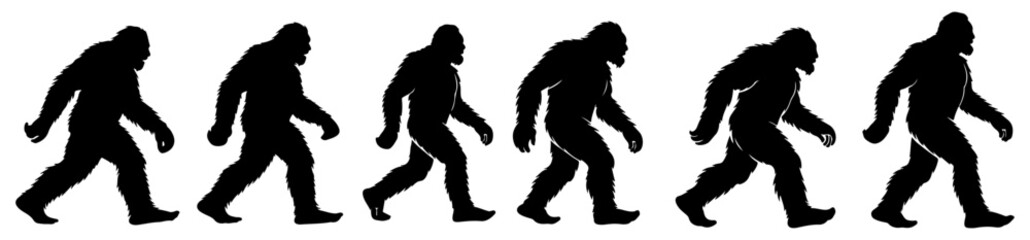 bigfoot silhouette mythical creature figure