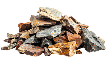 Pile of assorted colorful sedimentary rocks