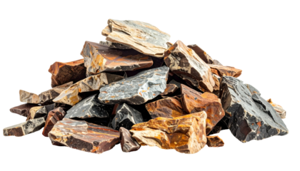 Pile of assorted colorful sedimentary rocks