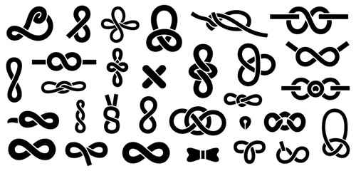 rope knot vector set illustration