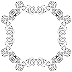 Line curl frame. Modern decorative linear background.