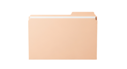 Illustration of a simple manila folder with a tab, isolated on transparent background