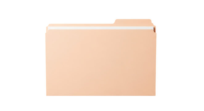 Illustration of a simple manila folder with a tab, isolated on transparent background