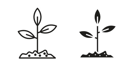 Plant icons simple vector set. logo sign symbol set